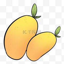 黄色小清新可爱夏季芒果
