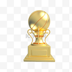 金色立体装饰图案图片_立体金色篮球奖杯