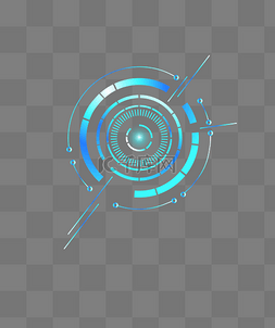 圆圈分色图片_蓝色科技线条感圆圈