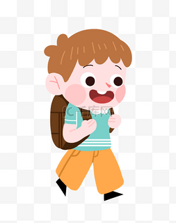 放学别跑图片_小男孩背书包放学