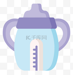 紫色婴儿图片_蓝紫色奶瓶装饰