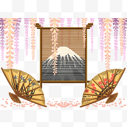 和风富士山背景