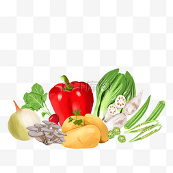 油渣白菜图片_卡通蔬菜组合