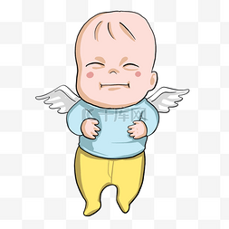 婴儿小天使卡通插画