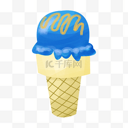 蓝水水果冰淇淋