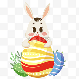 复活节节日兔子黄色彩蛋