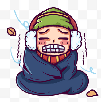 寒冷发抖人图片素材_降温发抖的人