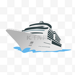画意轮船图片_白色轮船图案