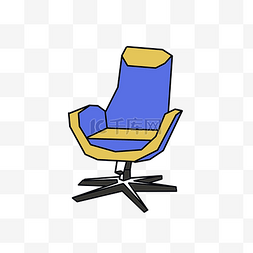 电脑椅子卡通图片_紫色椅子卡通插画