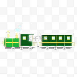 绿色小火车图片_卡通装饰小火车元素