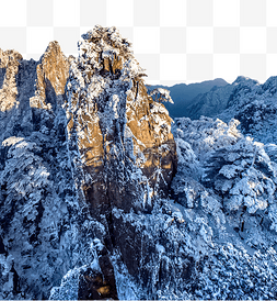 山峰雪冬季