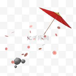 伞设计元素图片_红伞