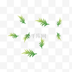 花草植物叶子漂浮元素装饰