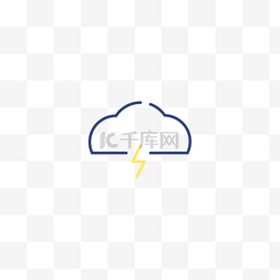 icon简约线性图片_闪电天气简约图标