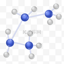基因分子式图片_分子蓝色平面医疗免抠