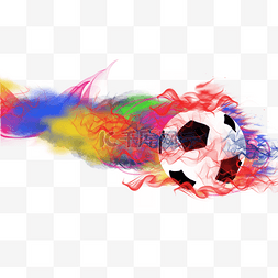 足球图片_燃烧的彩色足球世界杯欧洲杯