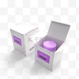 紫色药盒药瓶3d元素