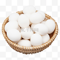 编织筐白色土鸡蛋