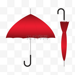 立体红色长柄雨具雨伞