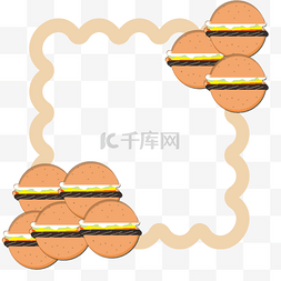 汉堡装饰边框儿童画板