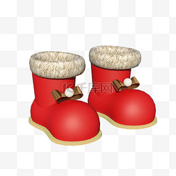 靴子元素图片_圣诞节红色小靴子