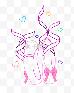 粉色舞蹈鞋图片_粉色线条舞蹈鞋