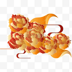 中国风描金祥云图片_中式金线花朵云纹装饰