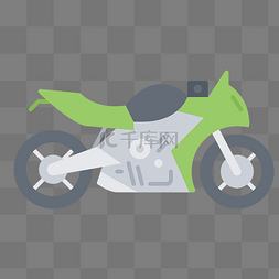 一辆摩托图片_一辆绿色摩托车插图
