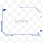 深色科技蓝简约线条漂浮几何边框