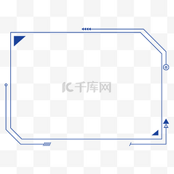 psd科技风图片_深色科技蓝简约线条漂浮几何边框