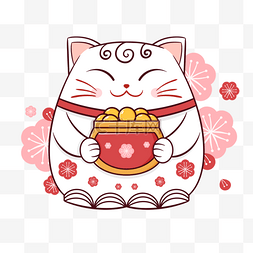 招财猫可爱图片_卡通装饰日本招财猫