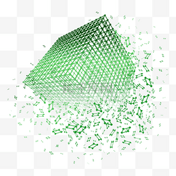 渐变绿色晶体抽象几何元素