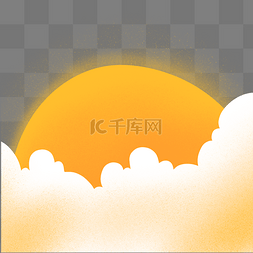 太阳伞模板图片_云朵后的太阳