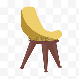黄色圆弧座椅元素