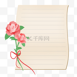对话框蝴蝶结图片_情人节玫瑰花卉信封边框