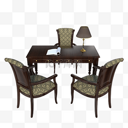 家具办公桌图片_实木美式办公桌椅子