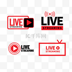 红色方框图片_live streaming创意播放框