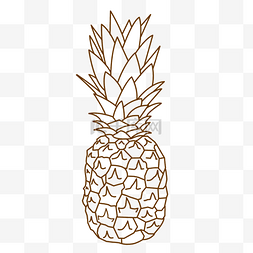 线描菠萝图片_线描菠萝水果