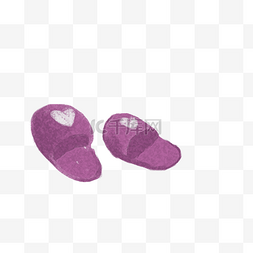 紫色拖鞋图片_卡通紫色的拖鞋免扣图