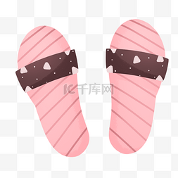 粉红色可爱清凉夏季拖鞋