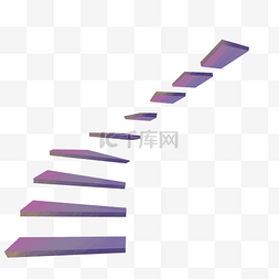 爬楼梯女图片_创意紫色方形楼梯