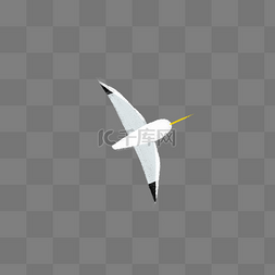 扁平化动物图片_白色创意飞舞的海鸥元素