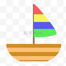 彩色旗帜帆船