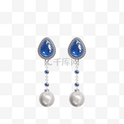 蓝宝石珍珠耳环3D建模模型三维元