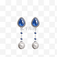 蓝宝石珍珠耳环3D建模模型三维元素