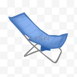 蓝色图案躺椅插图