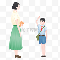 敬礼学生图片_教师人物老师好