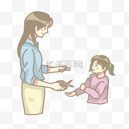 母亲陪伴孩子图片_母亲节母女做手工