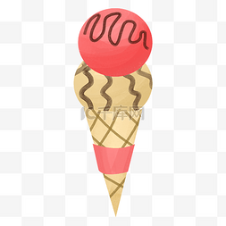 草莓香草卡通冰淇淋