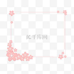 樱樱图片_粉色剪纸樱花边框